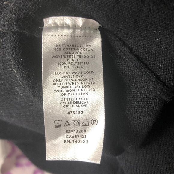 LOFT Sweater Womens Large Cotton Stretch Breathable Dark Boho Chic Fairygoth - Picture 9 of 10